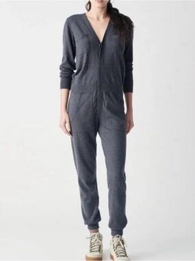Faherty Mysa cashmere sweater jumpsuit in lava